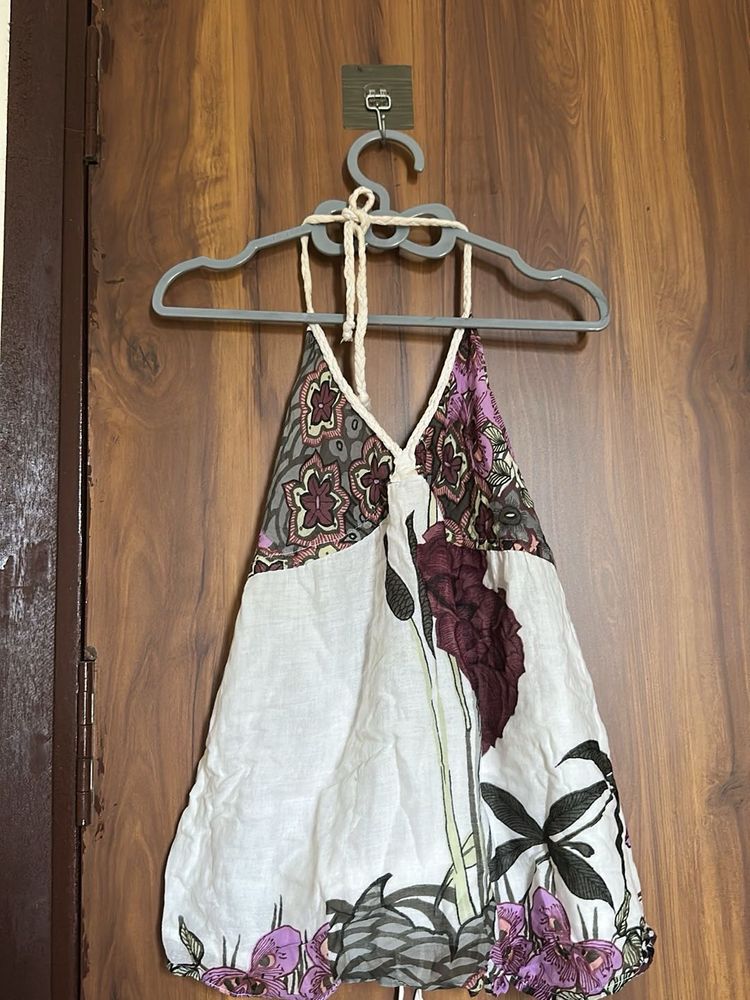 Bohemian Floral Print Halter Top