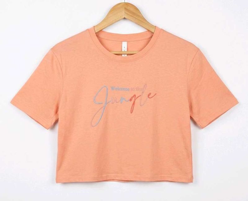 Peach "Welcome to the Jungle" Crop Top