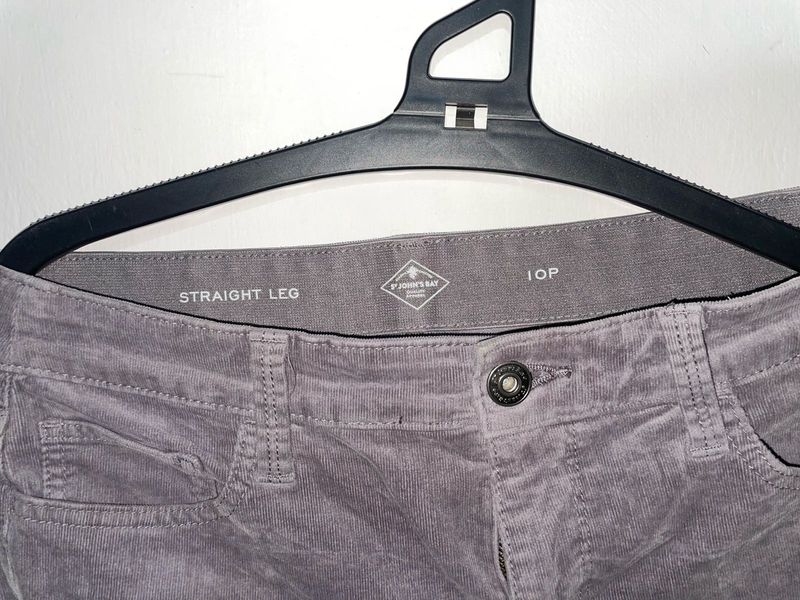 St. John's Bay Grey Corduroy Straight Leg Pants