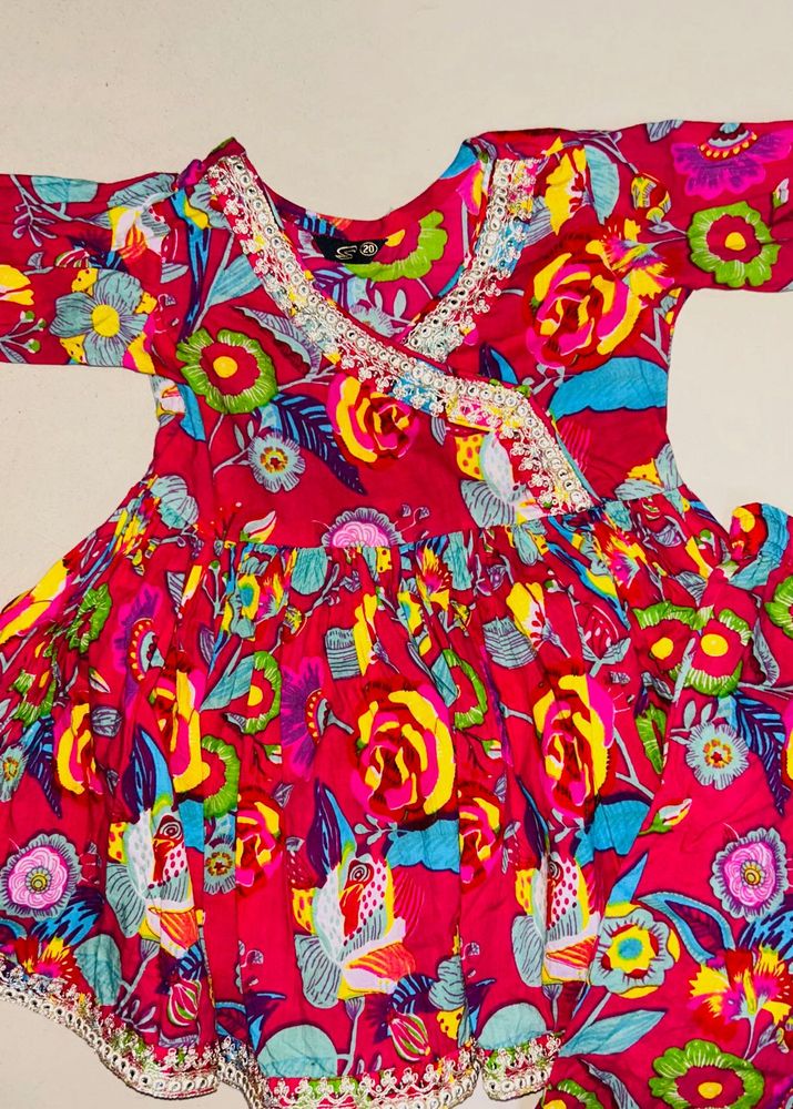 Vibrant Floral Print Kurta Set
