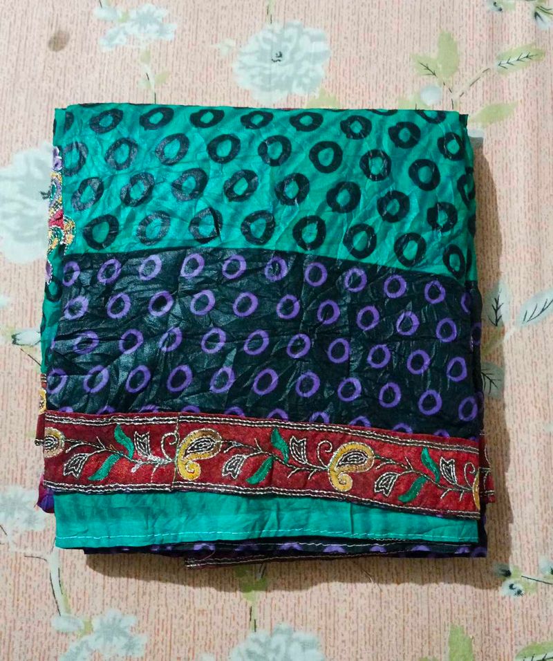 Vibrant Teal &amp; Purple Saree