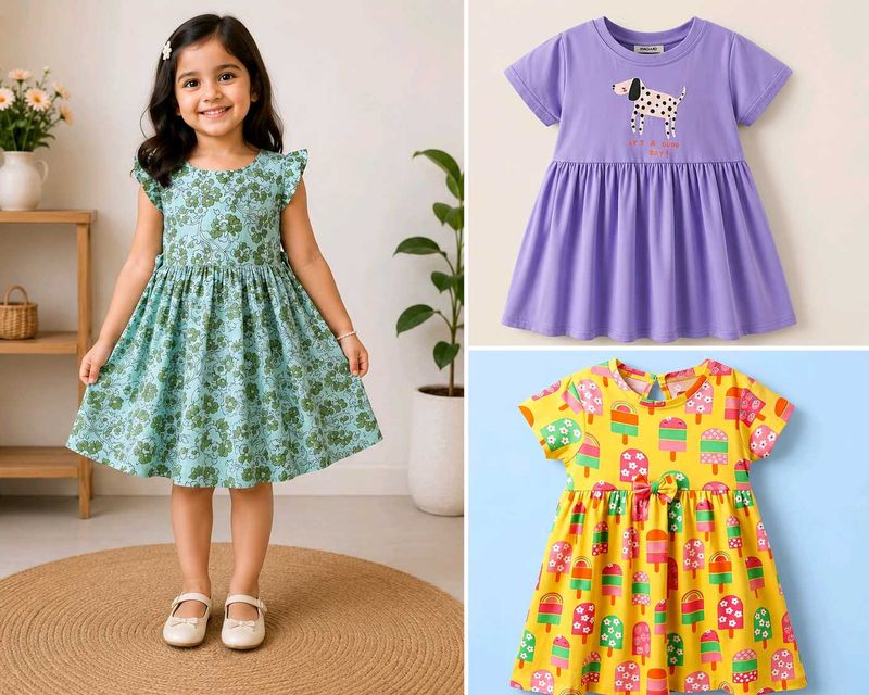 💜💛💚3 Frocks Set