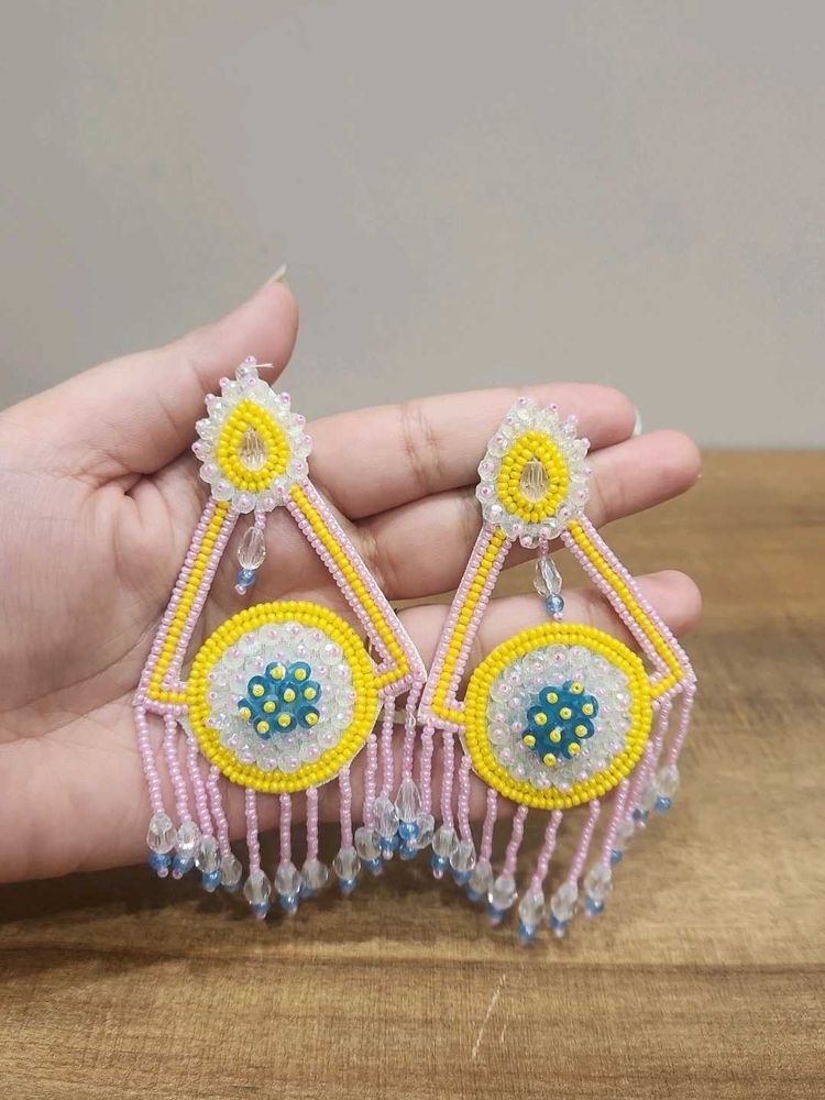 Boho Beaded Chandelier Earrings