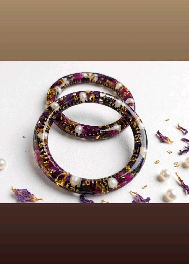 Unique Resin Bangles with mangalsutra and Pearls