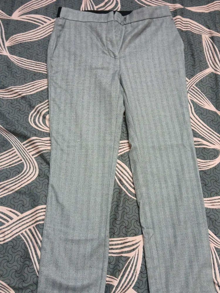 Classic Grey Striped Trousers
