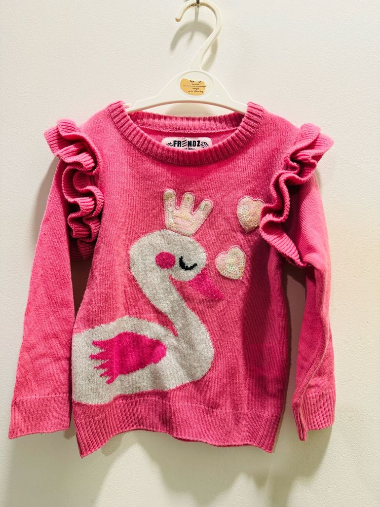 Cute Pink Swan Sweater