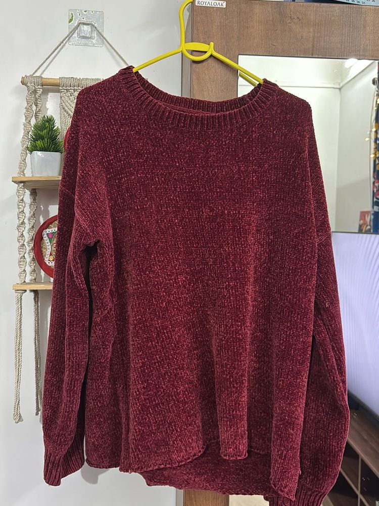 Comfy And Stylish Maroon Sweater