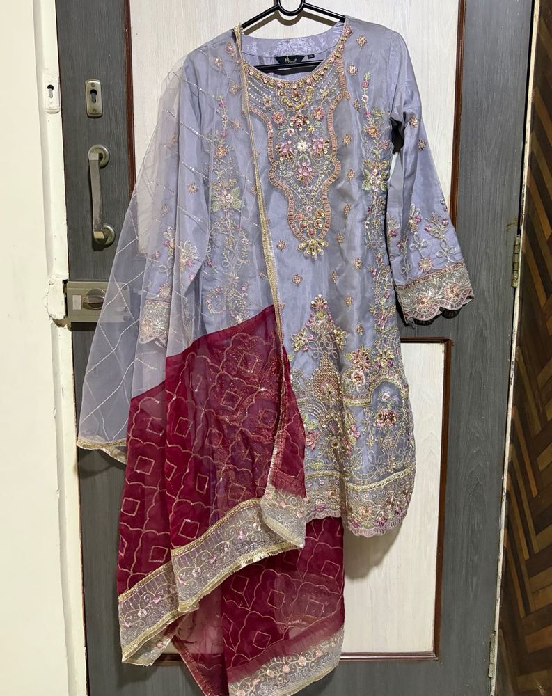 Embroidered Kurta Set with Dupatta