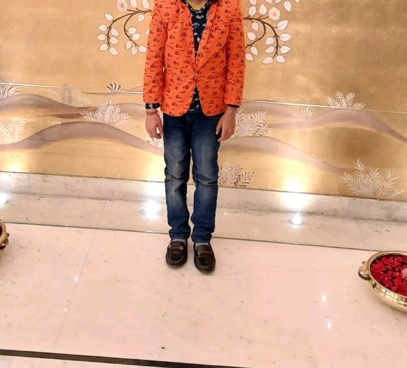 Urgent Sell Boys Orange Patterned Blazer