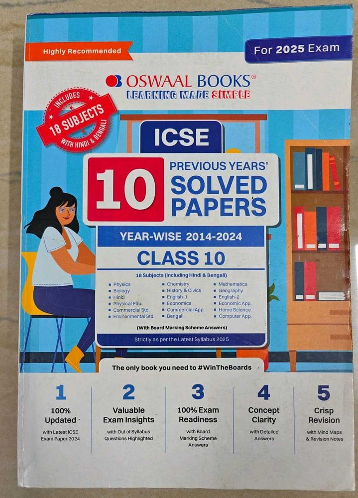 Oswaal Books ICSE Class 10 Solved Papers 2025