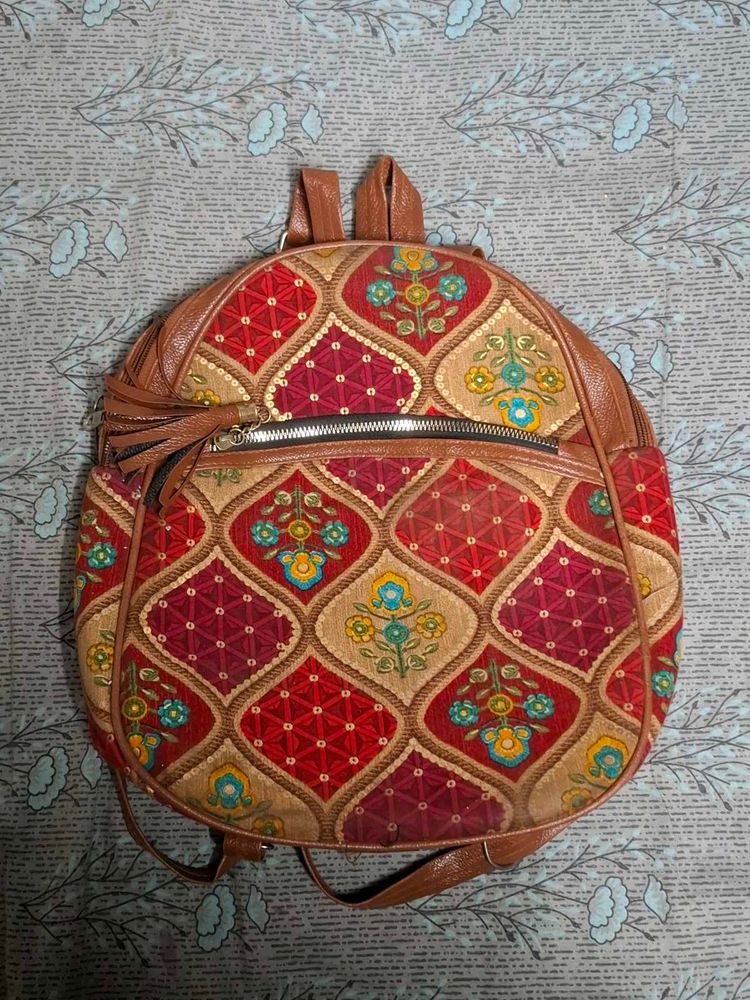 Boho Embroidered Backpack