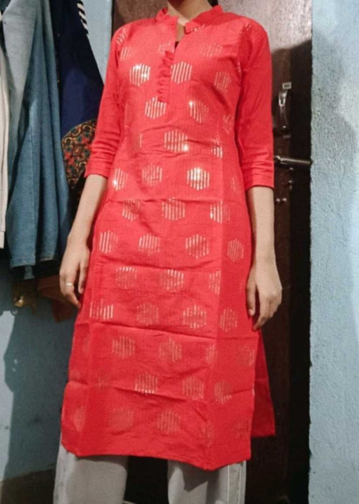 A beautiful new red kurta