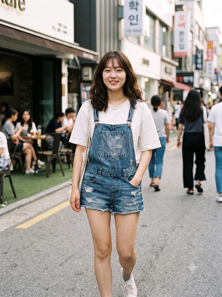 Bershka Distressed Denim Short Dungarees / Shortal