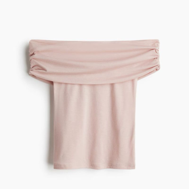 H&amp;M Gathered Off The Shoulder Top