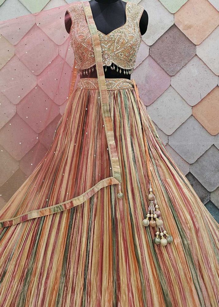 Stunning Striped Lehenga Choli
