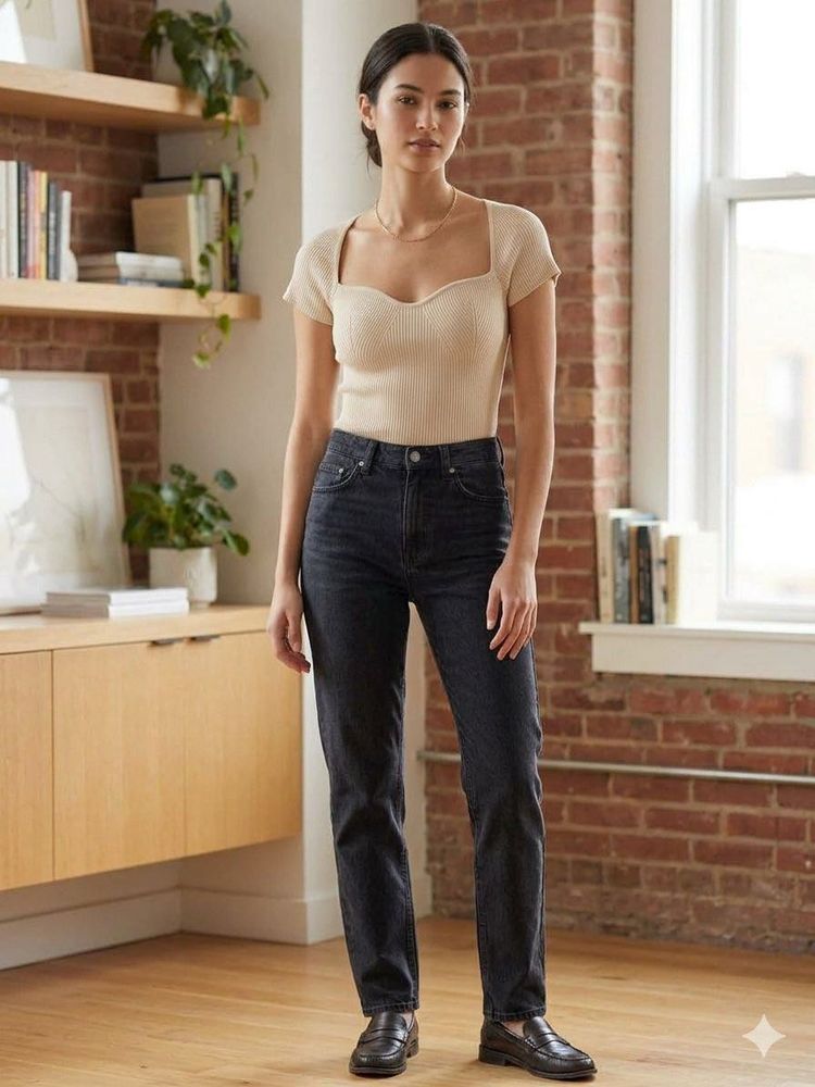 beige knit crop top