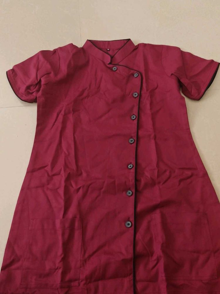 Maroon Chef Coat Style Kurta