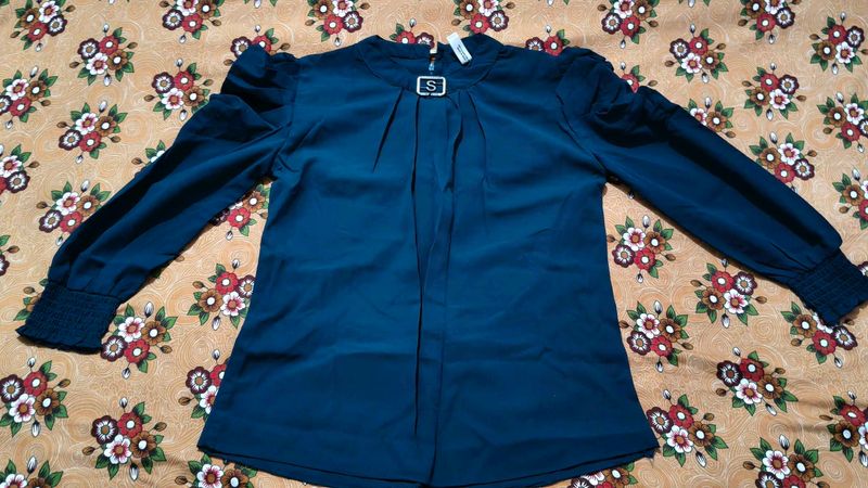 Elegant Top with Puff Sleeves (Brand New)