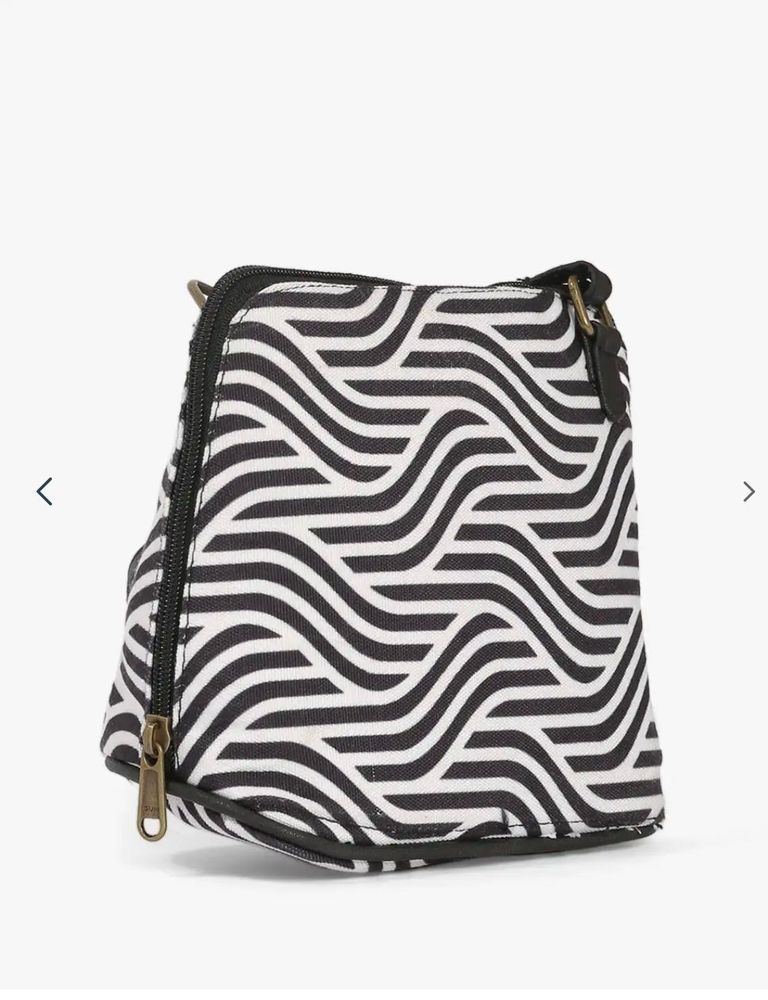 Monochrome Abstract Print Clutch