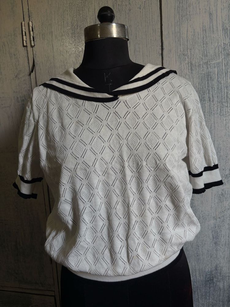 Sailor Collar Knit Top