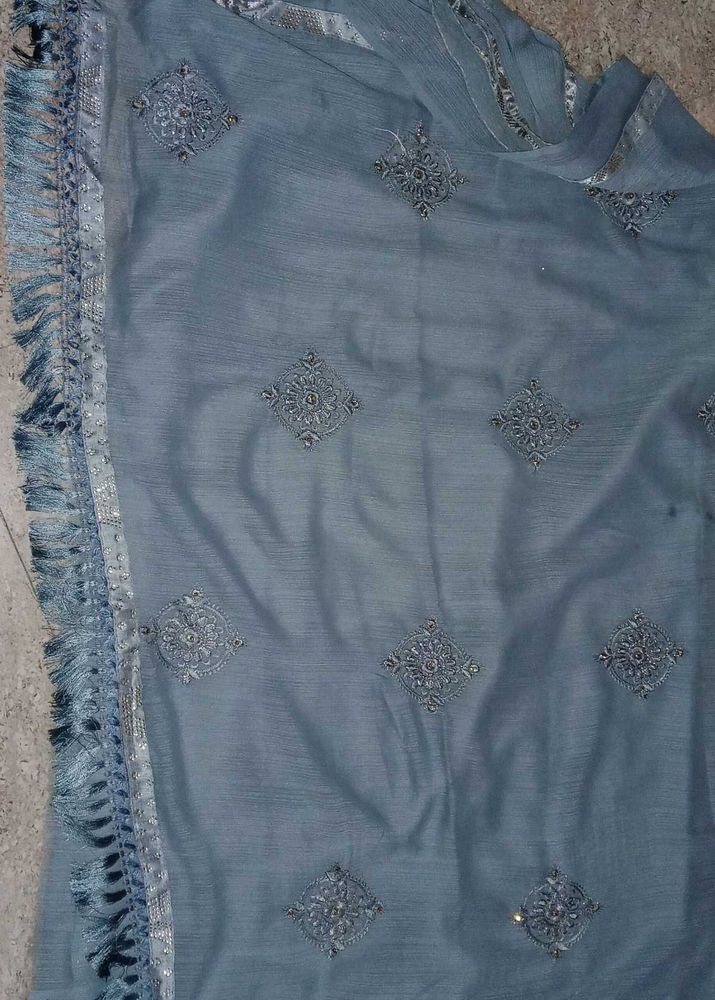 New Saree For Women With Unstitched Blouse 🩶✨