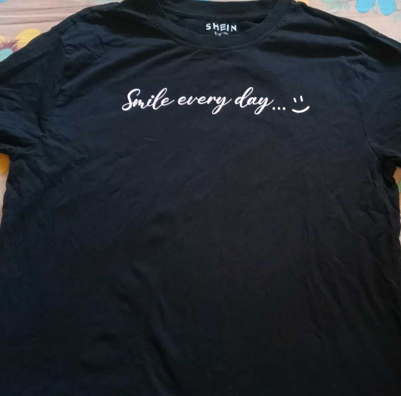 SHEIN Black "Smile Every Day" T-Shirt with pant