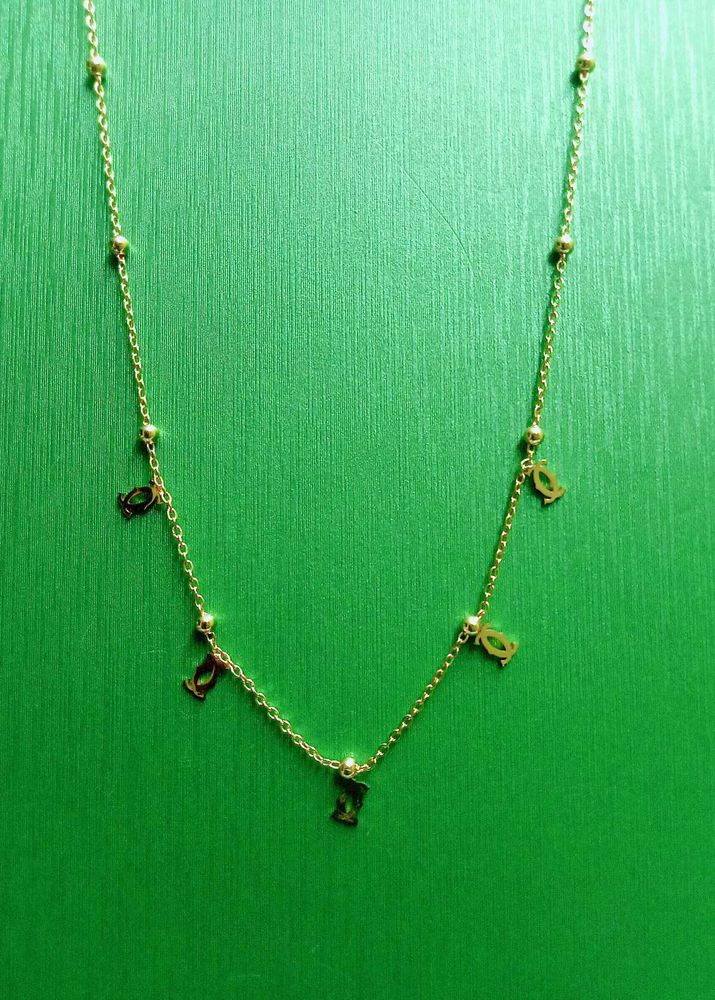Delicate Gold Chain Necklace with Charms