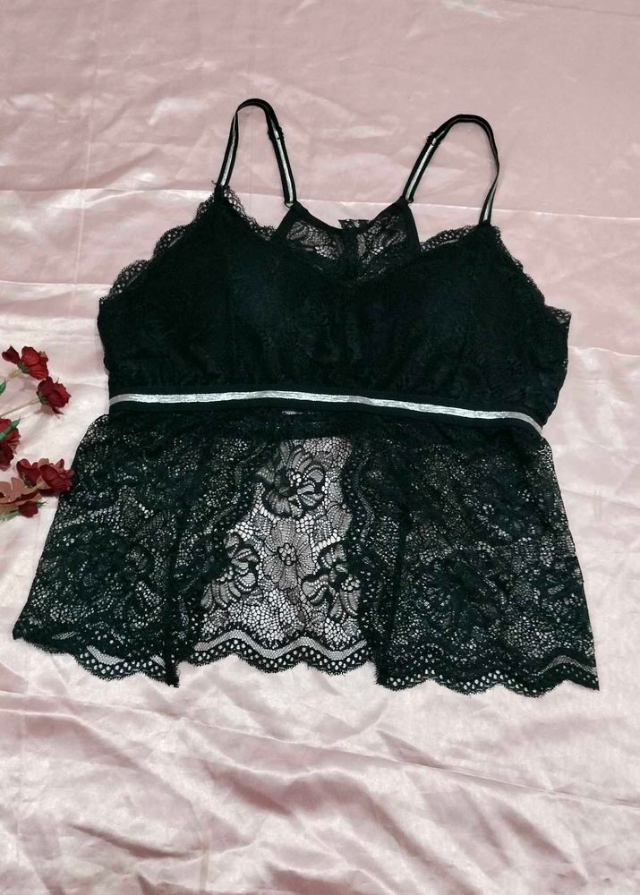 Black Lace Camisole Top