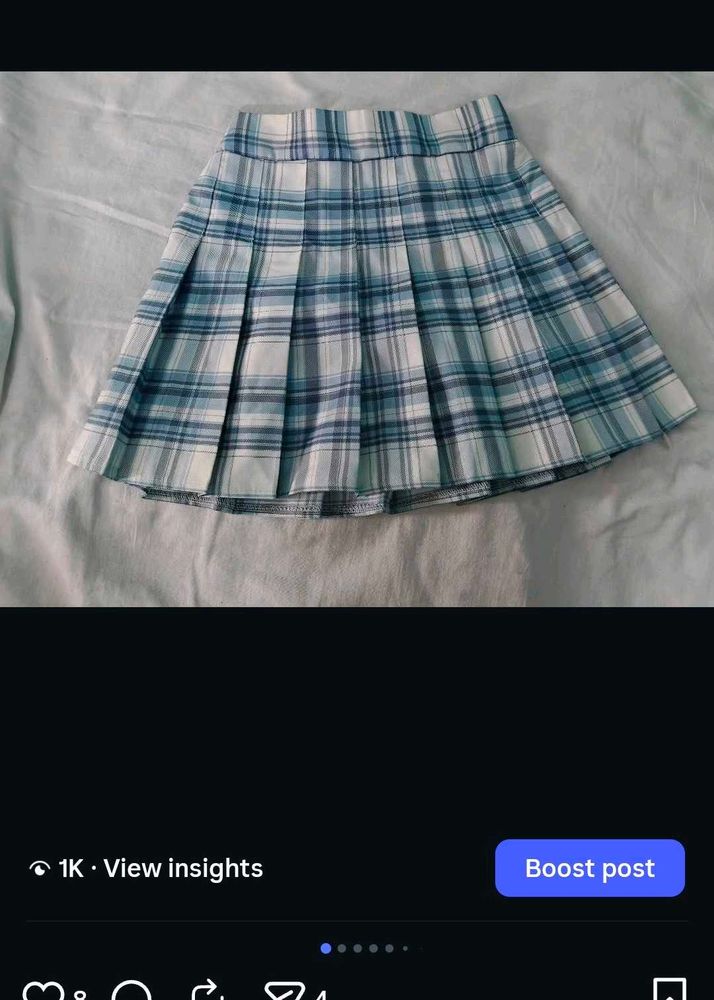 Plaid Pleated Mini Skirt