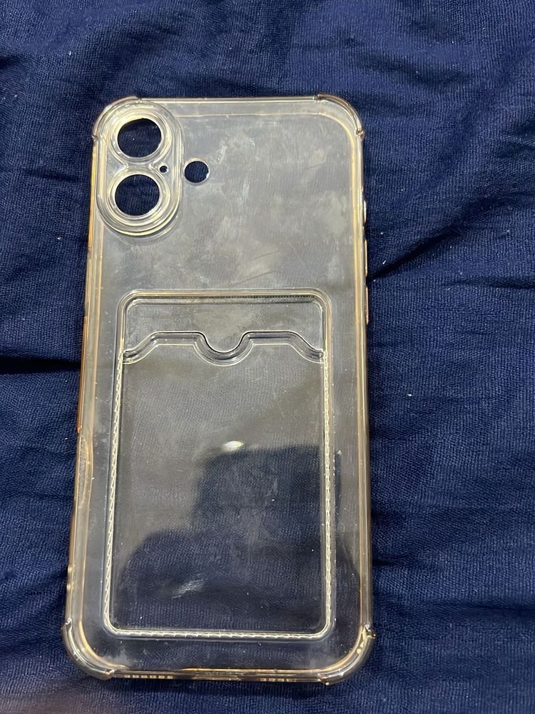 Clear iPhone  16 plus Case with Card Holder