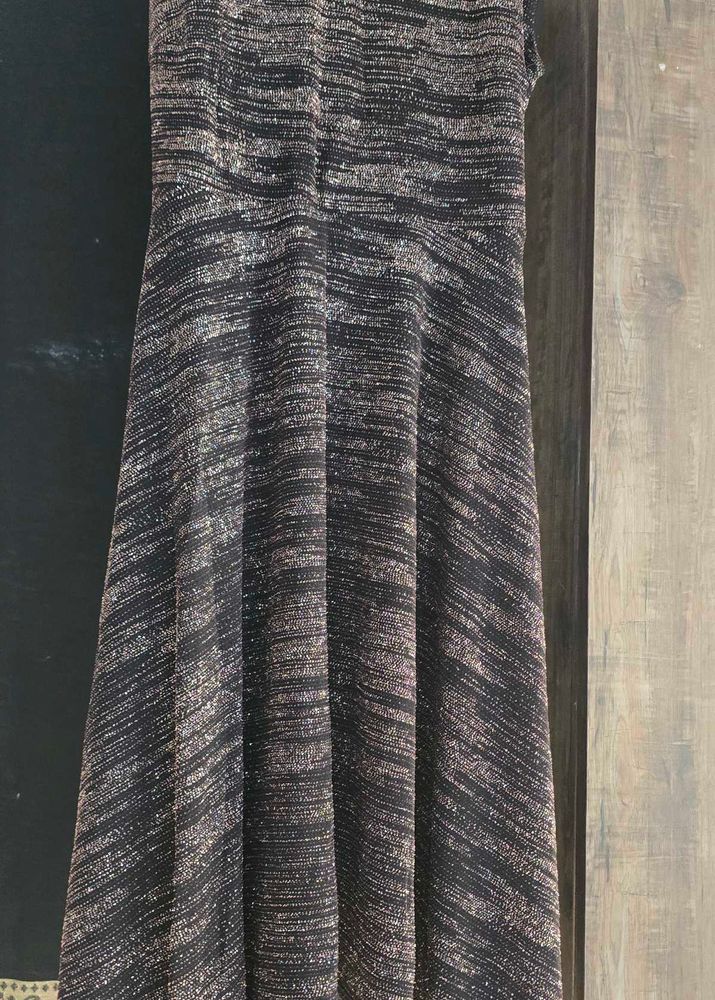 Sparkling Striped Fit &amp; Flare Dress