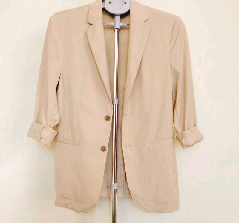 Beige Casual Blazer