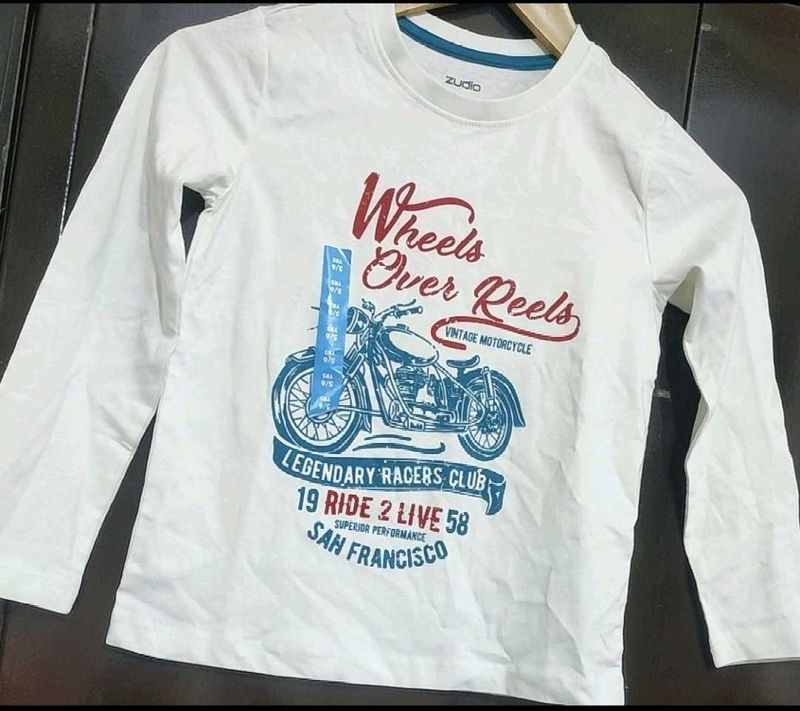 White T-shirt For Baby Boy 4-5 Year, Chest-26