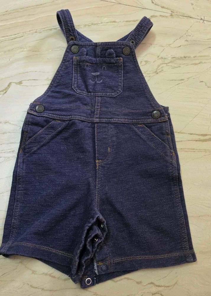carter's cute Denim Bear dungaree romper