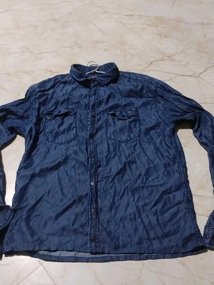 Men's Blue Denim Shirt