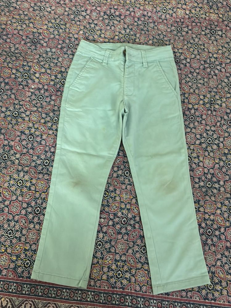 Kids Sea Green Casual Pants