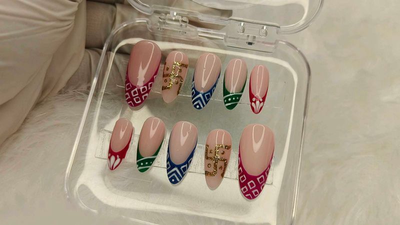 NAVRATRI SPECIAL Handmade Press-On Nails