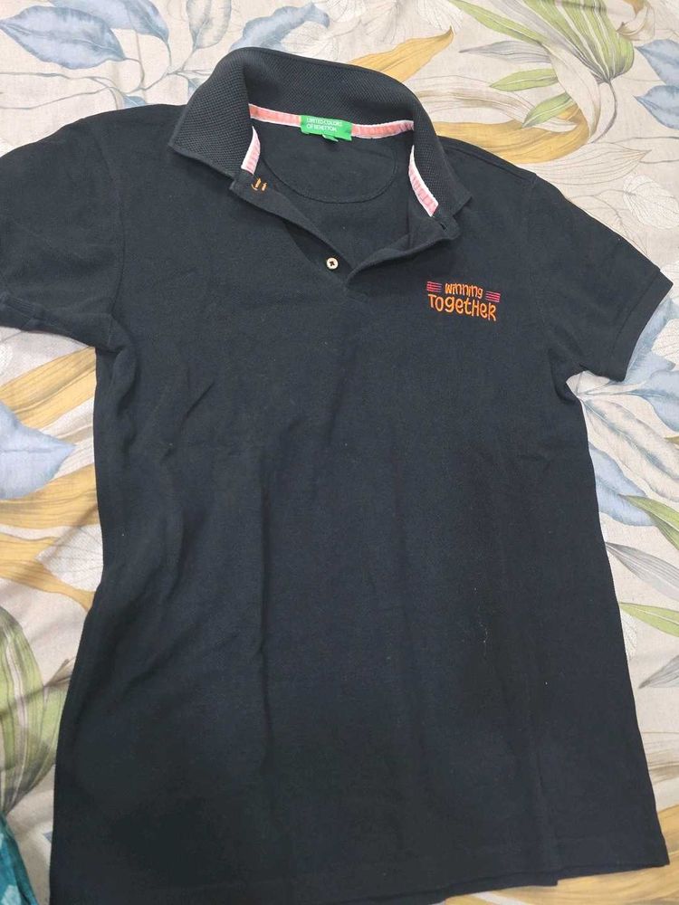 Black United Colors of Benetton Polo Shirt