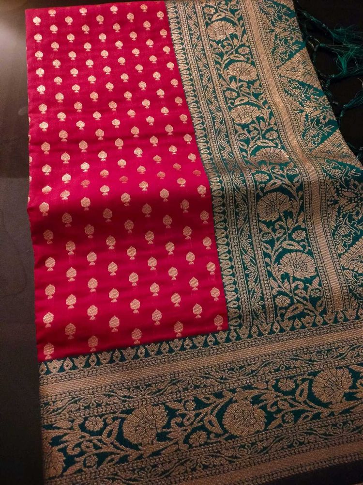 New magenta banarasi silk saree