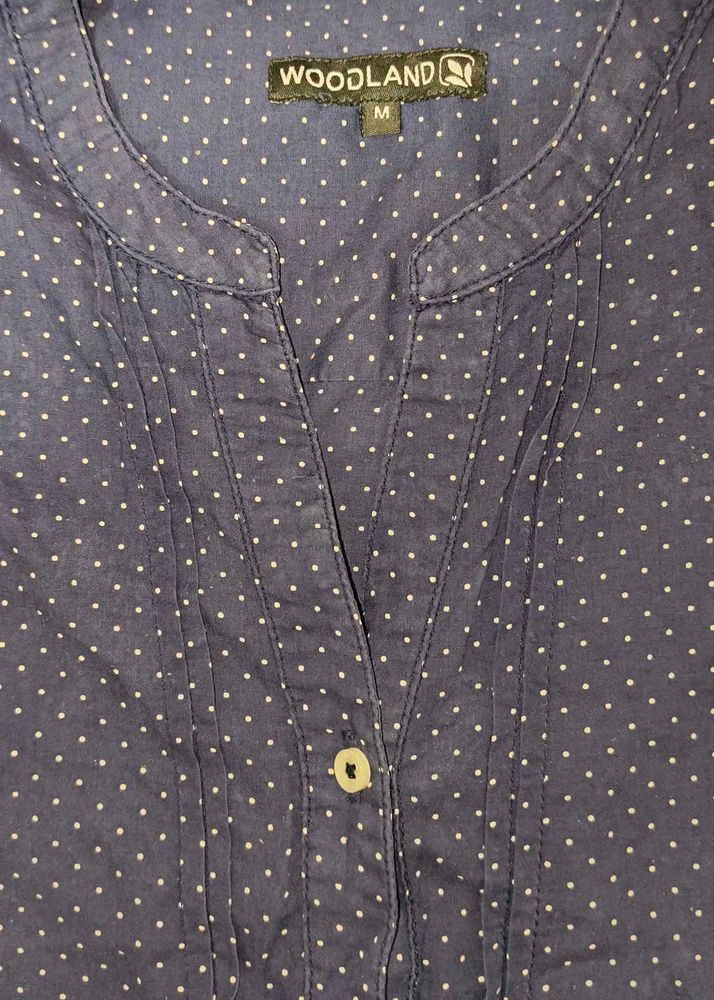 Woodland Blue Polka Top (M)