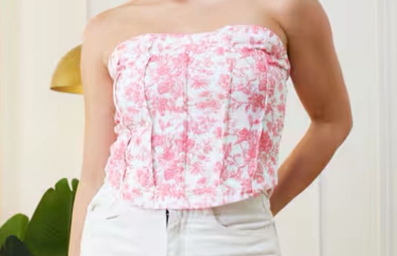 Floral Strapless Tube Top