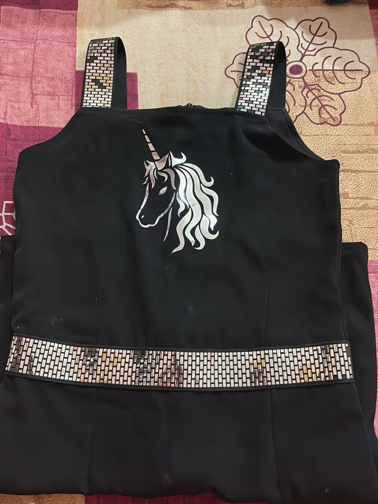 Sparkling Unicorn Black middy