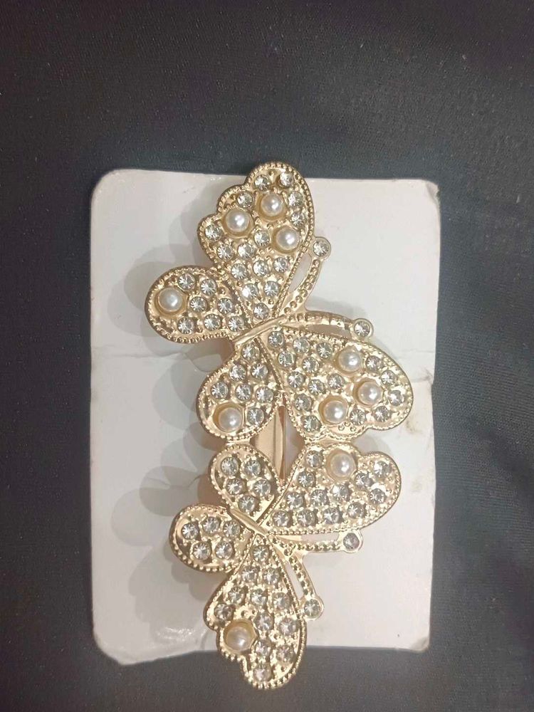 Butterfly Hair Clip with Pearls