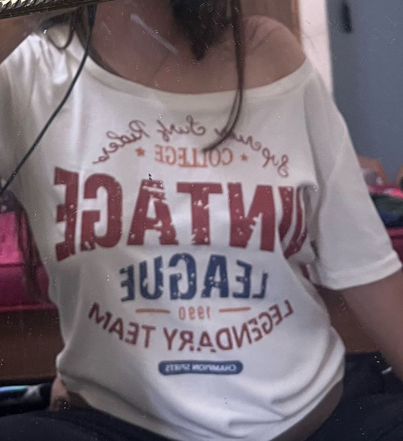 Vintage League Graphic asymmetrical T-Shirt