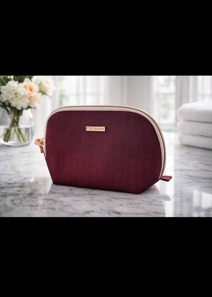 Ted Baker Burgundy Cosmetic Pouch