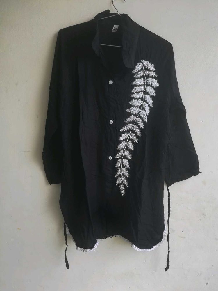 Embroidered Black top