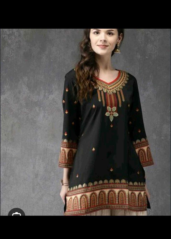 Elegant Black printed Kurta
