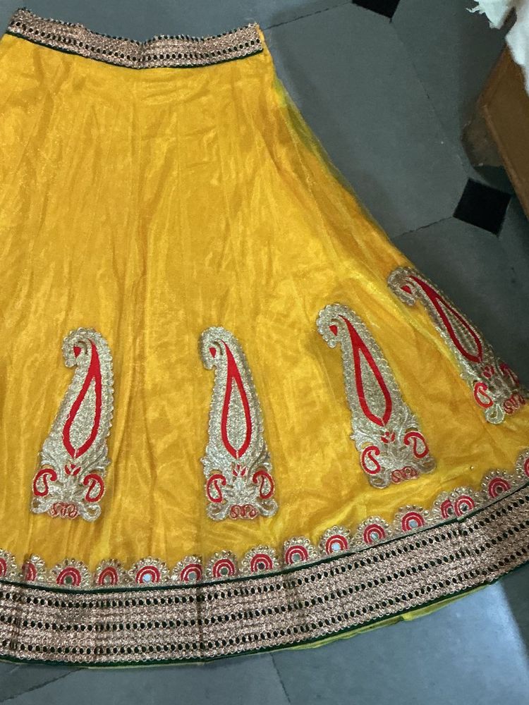 Beautiful Yellow Embroidered Lehenga