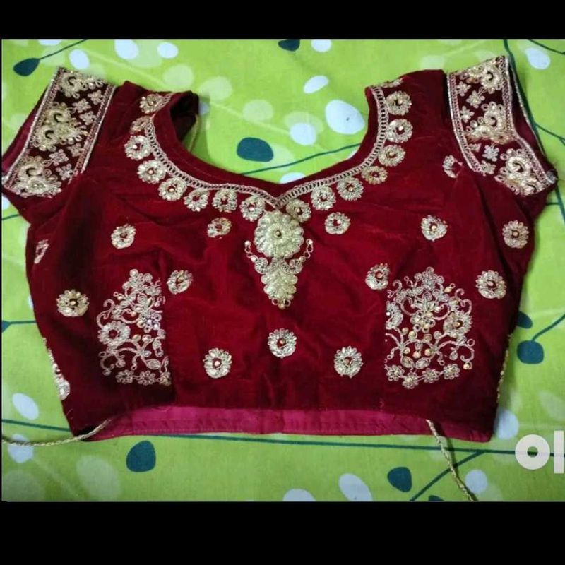 Heavy Bridal Lehenga Velvet Work