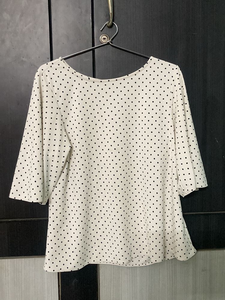 White Polka Dots Top
